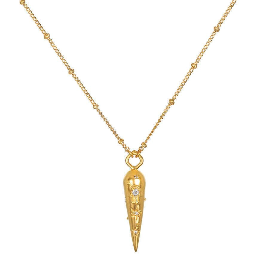 Samira 18k Gold Plated Jewelled Pendant Necklace