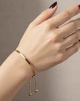 Novie Luxe 18k Gold Adjustable Plated Bar Bracelet