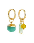 Birdie Mismatch Gold Tone Hoop Earrings