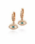 Nyra Evil Eye Jewelled Huggie Hoop Earrings
