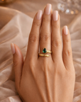 Kali Luxe 18k Gold Plated Green Stone Wrap Ring