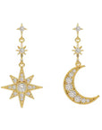 Estella Celestial Mismatched Moon and Star Earrings