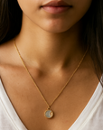 Neva Luxe 18k Gold Plated Reversible Celestial Pendant Necklace