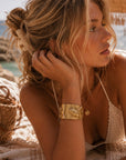 Kailani Luxe 18k Gold Plated Shell Cuff Bracelet