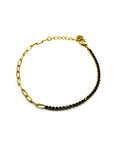 Milani Luxe 18k Gold Plated Bracelet With Black Crystal Detailing