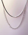 Elisaria Luxe Stainless Steel Double Layered Necklace