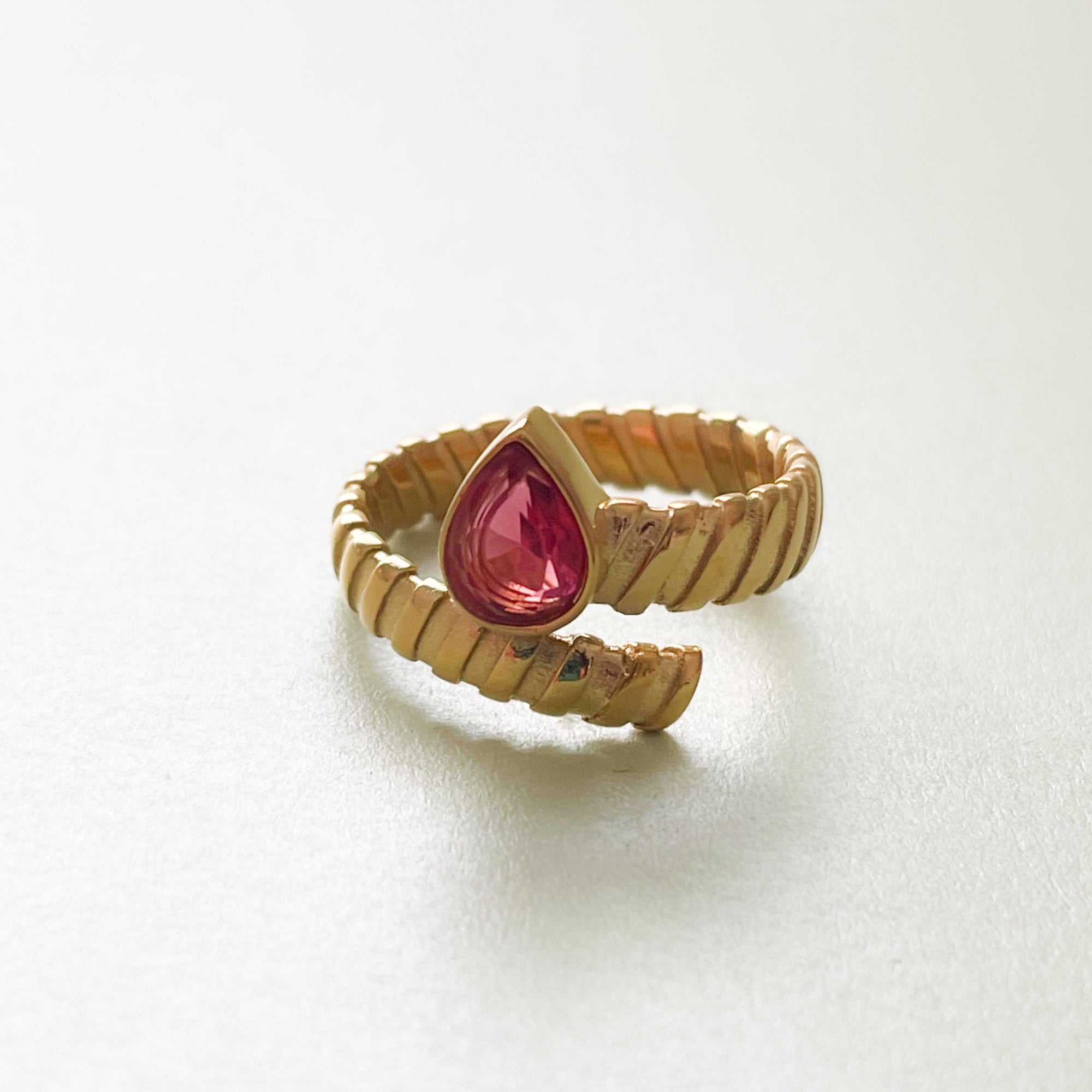 Kali Luxe 18k Gold Plated Cerise Wrap Ring