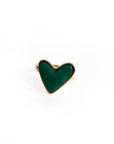 Hellie 18k Gold Plated Green Stone Adjustable Heart Ring