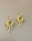 Nola Sunburst Charm Jewel Hoop Earring