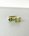 Eden Luxe 18k Gold Plated Green Multi Jewelled Ring