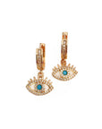 Nyra Evil Eye Jewelled Huggie Hoop Earrings