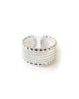 Saafi Silver Contemporary Wide Band Statement Ring