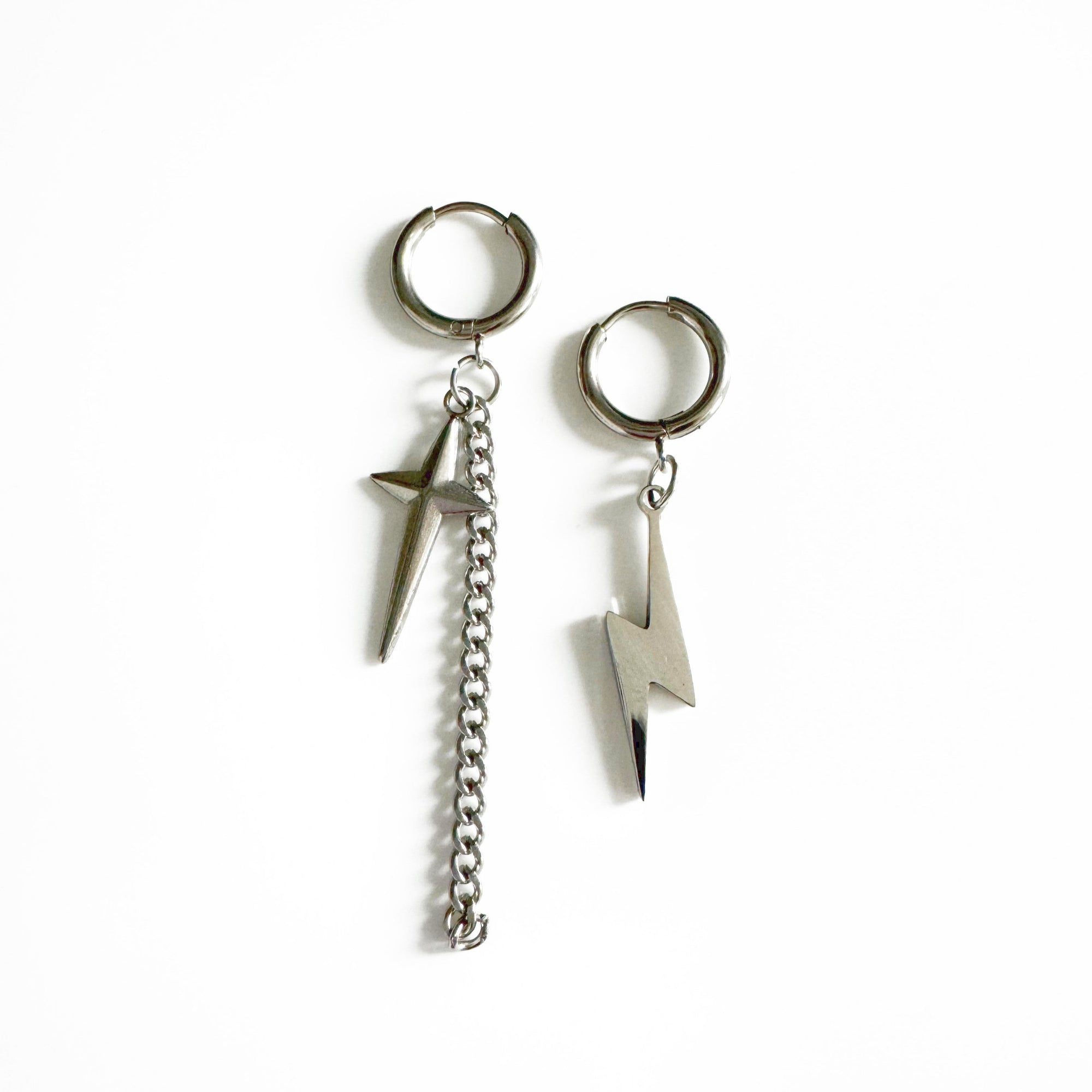 Atlas Lightning Bolt Mismatch Dangle Earrings