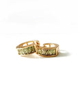 Emmie Green Jewelled Huggie Hoop Earrings