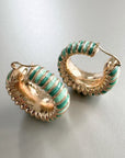Addison Large Enamel Turquoise Hoops