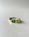 Eden Luxe 18k Gold Plated Green Multi Jewelled Ring