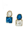 Sienna Cobalt Mismatch Drop Statement Earrings