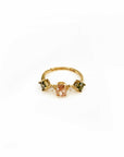Maggie Peach And Green Gemstone Ring