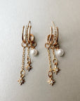 Estella Triple Hoop Celestial Pearl Earrings