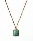 Elysia 18k Gold Plated Turquoise Stone Pendant Necklace