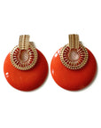 Lulu Large Terracotta Statement Disc Earrings