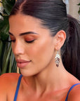 Evangelina Silver Feather Earrings