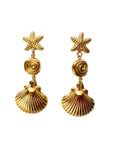 Marina Luxe 18k Gold Plated Shell Dangle Earrings