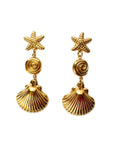 Marina Luxe 18k Gold Plated Shell Dangle Earrings