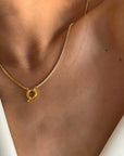 Claudine Luxe 18k Gold Plated Minimalist Gold Ring Necklace