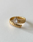 Kali Luxe 18k Gold Plated Clear Wrap Ring