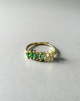 Eden Luxe 18k Gold Plated Green Multi Jewelled Ring