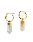 Avalon 18K Gold Plated Hoop Earrings with Citrine Crystal Points