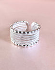 Saafi Silver Contemporary Wide Band Statement Ring