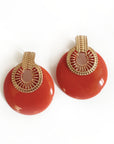 Lulu Large Terracotta Statement Disc Earrings