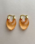 Apricot Ridged Hoop Earrings