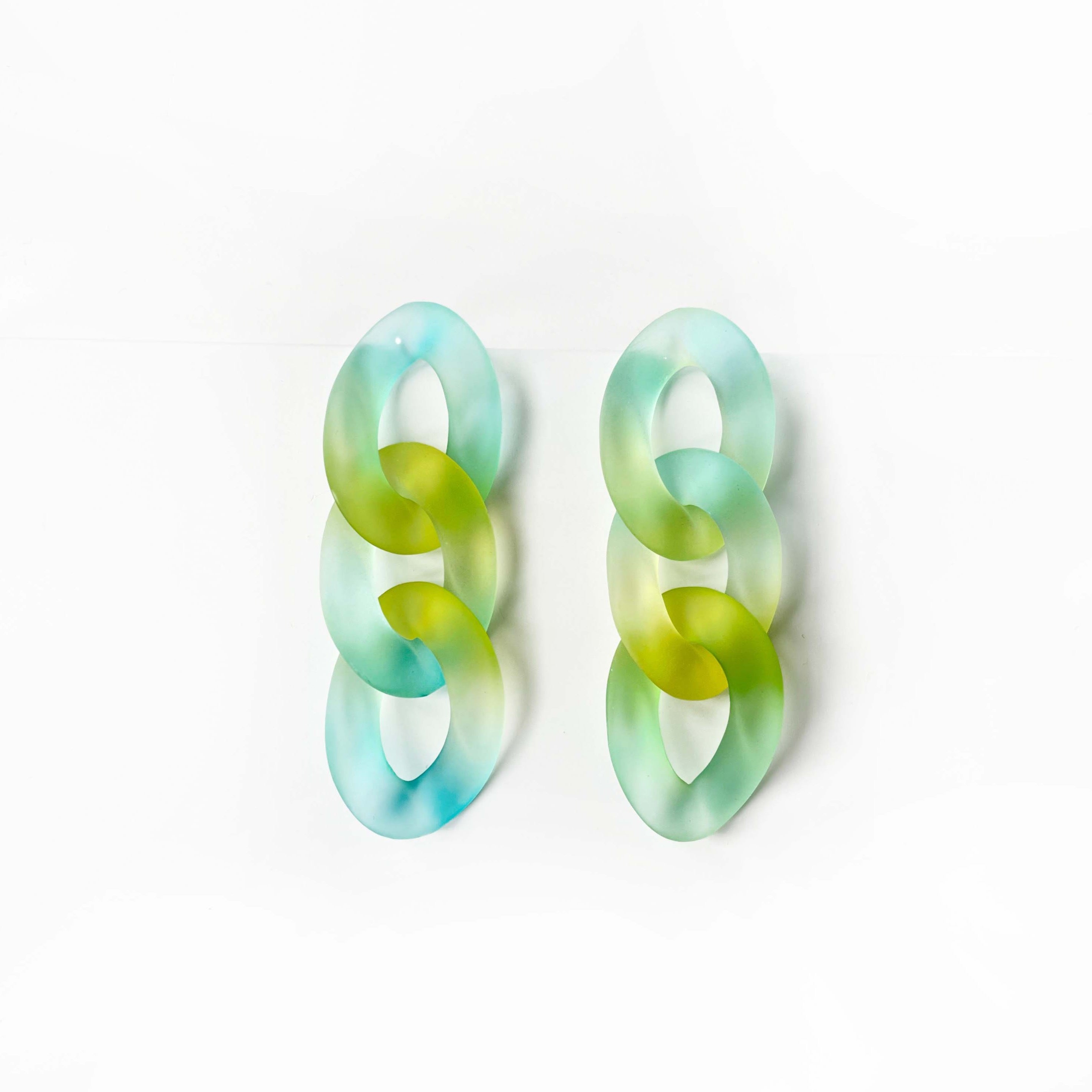 Frankie Lime Ombre Chain Earrings