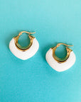 Lola Luxe 18k White Enamel Hoops
