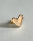 Hellie Luxe 18k Gold Plated Pink Heart Ring