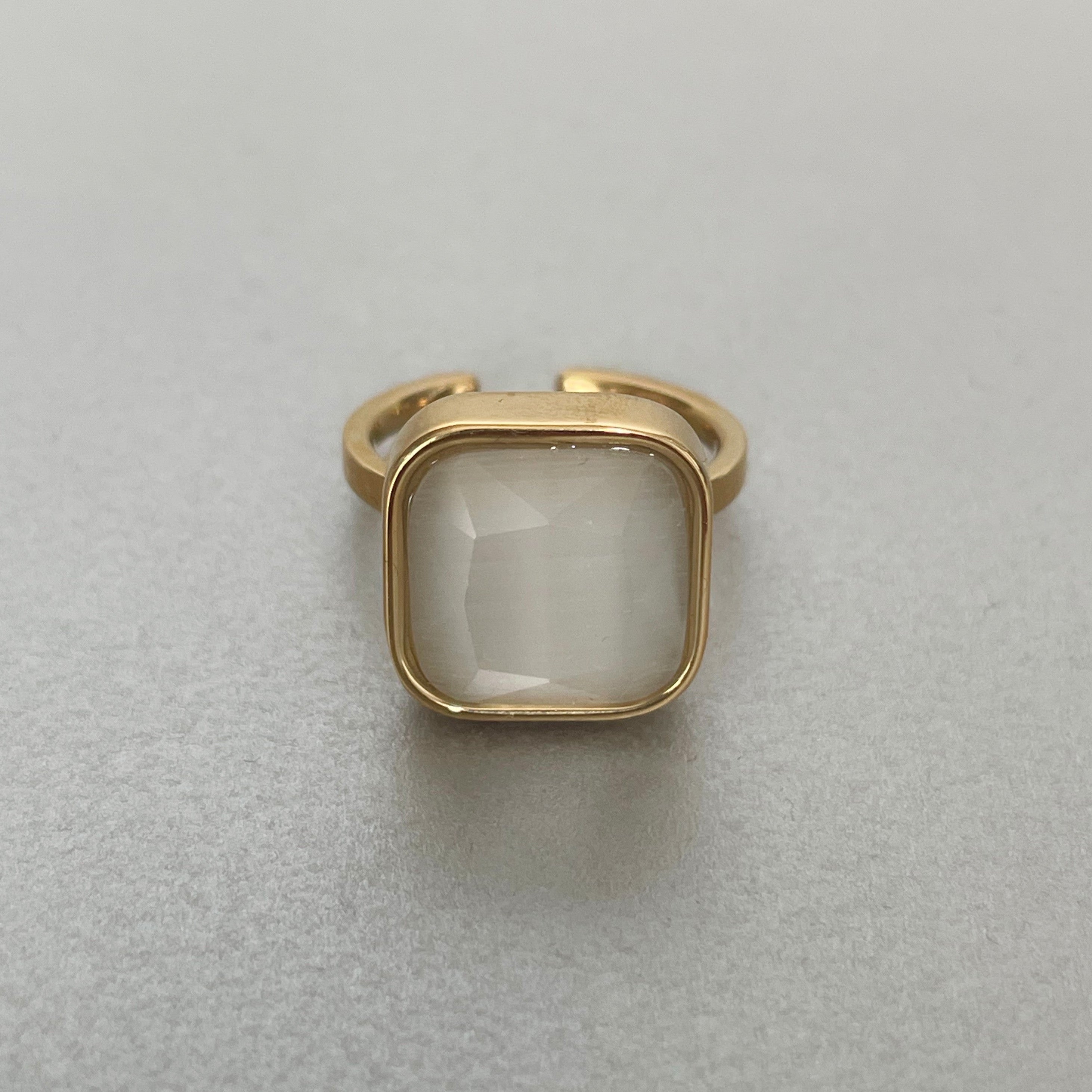 Hestia Luxe 18k Gold Plated White Ring