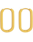 Riley Luxe 18k Gold Plated Hinged Oval Hoop Earrings