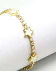 Trella Luxe 18k Gold Plated Star Tennis Bracelet