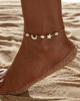 Celesta Luxe 18k Gold Plated Pearl Charm Celestial Anklet