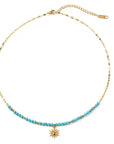 Pippa Luxe 18k Gold Plated Turquoise Beaded Boho Necklace