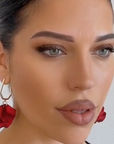 Juni Ruby Red Petal Earrings