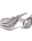 Leelia Silver Tone Jewel Wrap Ring