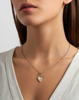 Sanora Luxe 18k Gold Plated Rose Quartz T Bar Heart Necklace
