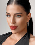 Vesper Luxe Silver Chunky Ridged Hoops