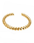 Gold bracelet on a white background