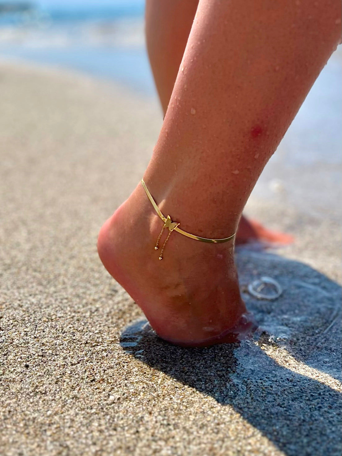 Gold 2025 butterfly anklet