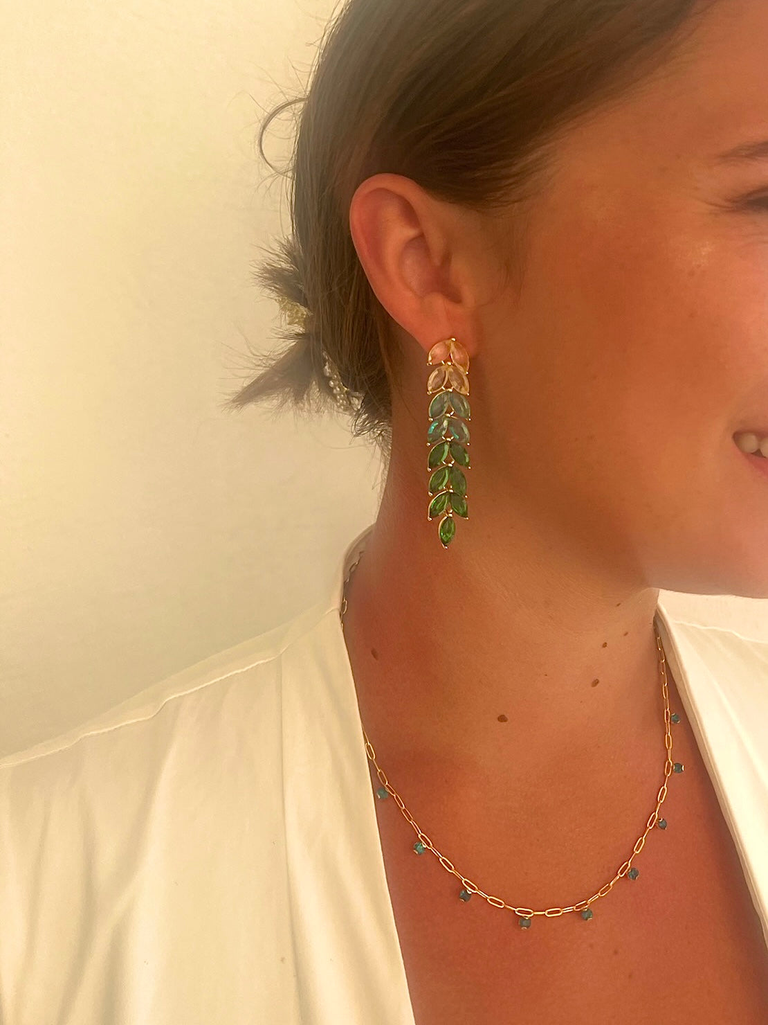 India Jewelled Ombre Drop Earrings